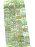 10MM Prasiolite Heishi beads, Green Amethyst Heishi shape, length 14" Smooth Heishi.
