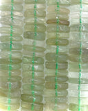 10MM Prasiolite Heishi beads, Green Amethyst Heishi shape, length 14" Smooth Heishi.