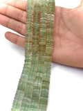 8MM Prasiolite Heishi beads, Green Amethyst Heishi shape, length 14" Smooth Heishi.