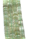 8MM Prasiolite Heishi beads, Green Amethyst Heishi shape, length 14" Smooth Heishi.