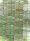 8MM Prasiolite Heishi beads, Green Amethyst Heishi shape, length 14" Smooth Heishi.