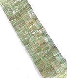 8MM Prasiolite Heishi beads, Green Amethyst Heishi shape, length 14" Smooth Heishi.