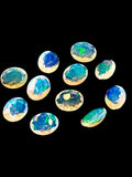 Ethiopian Opal 9x7mm faceted Oval- AAA Quality Opal - Ethiopian Opal faceted loose stone- pack of 2 pc