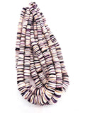 Wampum Quahog Shell Roundel Beads •6-18MM Size • 40 cm length • AAA Quality • Natural Wampum Shell • Purple Color • Origin East Coast USA