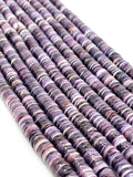 Wampum Quahog Shell Beads •8MM Size • 40 cm length (4A) Quality • Natural Wampum Shell • Purple Color • Origin East Coast USA