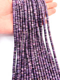 Wampum Quahog Shell Heishi Beads •5MM Size • 40 cm length (4A) • AAA Quality • Natural Wampum Shell • Purple Color • Origin East Coast USA