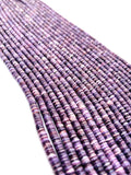 Wampum Quahog Shell Heishi Beads •5MM Size • 40 cm length (4A) • AAA Quality • Natural Wampum Shell • Purple Color • Origin East Coast USA
