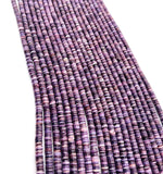 Wampum Quahog Shell Heishi Beads •5MM Size • 40 cm length (4A) • AAA Quality • Natural Wampum Shell • Purple Color • Origin East Coast USA