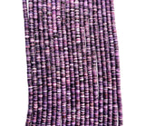 Wampum Quahog Shell Heishi Beads •5MM Size • 40 cm length (4A) • AAA Quality • Natural Wampum Shell • Purple Color • Origin East Coast USA