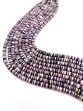 Wampum Quahog Shell Beads •6MM Size • 40 cm length (4A) • AAA Quality • Natural Wampum Shell • Purple Color • Origin East Coast USA