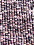 Wampum Quahog Shell Heishi Beads •3MM Size • 40 cm length (4A) • AAA Quality • Natural Wampum Shell • Purple Color • Origin East Coast USA