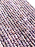 Wampum Quahog Shell heishi Beads •4MM Size • 40 cm length (4A) • AAA Quality • Natural Wampum Shell • Purple Color • Origin East Coast USA