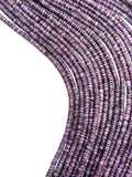Wampum Quahog Shell heishi Beads •4MM Size • 40 cm length (4A) • AAA Quality • Natural Wampum Shell • Purple Color • Origin East Coast USA