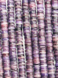 Wampum Quahog Shell heishi Beads •4MM Size • 40 cm length (4A) • AAA Quality • Natural Wampum Shell • Purple Color • Origin East Coast USA