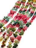 Tourmaline faceted Drop Beads - 3X5 mm Size - AAA Quality - 6 Inch length - Natural Multi Tourmaline Briolette