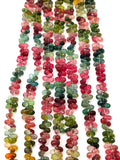 Tourmaline faceted Drop Beads - 3X5 mm Size - AAA Quality - 6 Inch length - Natural Multi Tourmaline Briolette