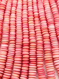 Queen Conch Shell Roundel Beads • 6 TO 12 mm Graduate Size • Length 40 cm • AAAA Quality • Natural Pink Queen Conch Shell Beads,