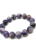 Charoite Bracelet• size 14mm • Code N4 • Length 7.5 Inch •Weight 58.2 gm Natural Charoite Round Bracelet • Charoite Jewelry