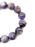 Charoite Bracelet• size 14mm • Code N4 • Length 7.5 Inch •Weight 58.2 gm Natural Charoite Round Bracelet • Charoite Jewelry