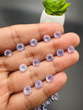 6 mm Lavender Quartz Round Cut - Pack of 4 Pcs - Medium Lavender Color - AAA Quality