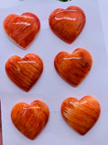 Spiny Oyster Shell Heart Cabs • 18 mm Size • Pack of 1 Pc • AAA Quality • Natural Shell Cabochon • Red Color • Flat Back