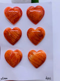 Spiny Oyster Shell Heart Cabs • 18 mm Size • Pack of 1 Pc • AAA Quality • Natural Shell Cabochon • Red Color • Flat Back