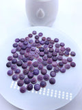 8MM Wampum Quahog Shell Round Cabs • Pack of 4 Piece • AAA Quality • Natural Wampum Shell Cabochon • Purple Color• Flat Back
