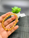 Golden Rutile Round Bracelet • 8 mm Size • Code B7 • 4A Quality • Natural Rutilated Quartz Bracelet