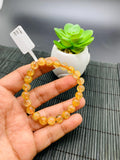 Golden Rutile Round Bracelet • 8 mm Size • Code B7 • 4A Quality • Natural Rutilated Quartz Bracelet