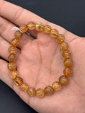Golden Rutile Bracelet • 8mm Size • Code Q5• Weight 16.8 gm - 4A Quality • Natural Rutilated Quartz Bracelet