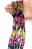 Multi sapphire faceted Drop 3X5mm Size - AAA Quality - 17 Inch length - Natural Multi sapphire Briolette, weight 86 ct per strand