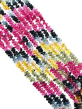 Multi sapphire faceted Drop 3.5X6 mm Size - AAA Quality - 17 Inch length - Natural Multi sapphire Briolette