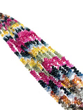 Multi sapphire faceted Drop 3X5mm Size - AAA Quality - 17 Inch length - Natural Multi sapphire Briolette, weight 86 ct per strand