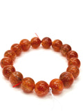 Sunstone Bracelet 12 mm size- Code #U6 -AAA Quality -Weight 43.2 gm Natural Sunstone Round Bracelet - Length 7.5 Inch
