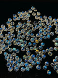 Rainbow Moonstone Cabs 4 mm - Pack of 8 Pcs - 5A Quality - Blue Fire Moonstone Cabochons-