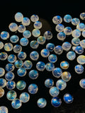 Rainbow Moonstone Cabs 6 mm - Pack of 5 Pcs - 5A Quality - Blue Fire Moonstone Cabochons-