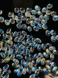 Rainbow Moonstone Oval Cabs 4x5-6 mm - Pack of 6 Pcs- 5A Quality- Blue Flash Moonstone Cabochons
