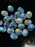 Rainbow Moonstone Oval Cabs 8x10 mm - Pack of 2 Pcs- 5A Quality- Blue Flash Moonstone Cabochons