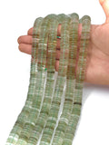 12MM Prasiolite Heishi beads, Green Amethyst Heishi shape, length 14" Smooth Heishi