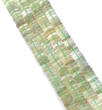 10MM Prasiolite Heishi beads, Green Amethyst Heishi shape, length 14" Smooth Heishi.