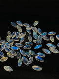 Rainbow Moonstone Marquise Cabs 3-3.5x6-7.5 mm - Pack of 10 Pcs -5A Quality- Blue Fire Moonstone Cabochons