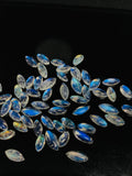 Rainbow Moonstone Marquise Cabs 4x8-8.5 mm - Pack of 5 Pcs - 5A Quality -Blue Fire Moonstone Cabochons