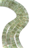 8MM Prasiolite Heishi beads, Green Amethyst Heishi shape, length 14" Smooth Heishi.