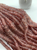 Strawberry Quartz faceted Heishi 6 mm - AAA Quality- Faceted heishi/ Tyre beads - Length 16 Inch