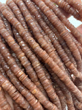Peach Moonstone Faceted Heishi 6mm - AAA Quality - Length 16 Inch - Moonstone Heishi Tyre Beads