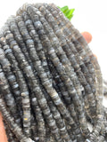 Grey Moonstone Faceted Heishi 6 / 6-6.5 mm - AAA Quality - Length 16 Inch - Moonstone Heishi Tyre Beads