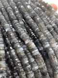 Grey Moonstone Faceted Heishi 6 / 6-6.5 mm - AAA Quality - Length 16 Inch - Moonstone Heishi Tyre Beads