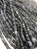 Grey Moonstone Faceted Heishi 6 / 6-6.5 mm - AAA Quality - Length 16 Inch - Moonstone Heishi Tyre Beads