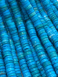 Turquoise Howlite Heishi Beads 6.5 mm - Length 14 " - AAA Quality- Dyed Turquoise Heishi Tyre Beads