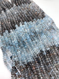 Moss Aquamarine Roundel Beads - 5/ 5.5-6 mm- Length 14 " - AAA Quality- Natural Moss Aquamarine Rondelle Beads